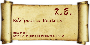 Káposzta Beatrix névjegykártya