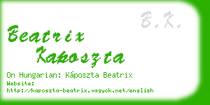 beatrix kaposzta business card